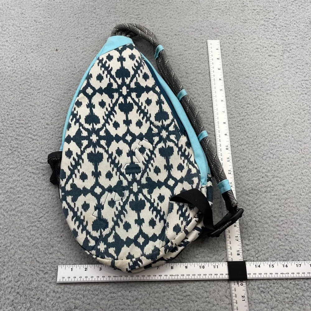 KAVU Rope Bag Crossbody Blue Ikat Canvas Sling Backpack Ergonomic Outdoor Bag